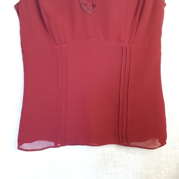Le Chateau Blouse Burgandy Size Xxs - Picture 7 of 8